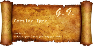 Gertler Igor névjegykártya